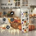 thumbnail image 5 of 30oz Halloween Tumbler with Handle and Straw, Goth Black Cat Insulated Tumbler, Pumpkin Bat Skull Leak Proof Travel Coffee Mug, Reusable Stainless Steel Witch Tumbler, Halloween Gifts for Women, 5 of 6