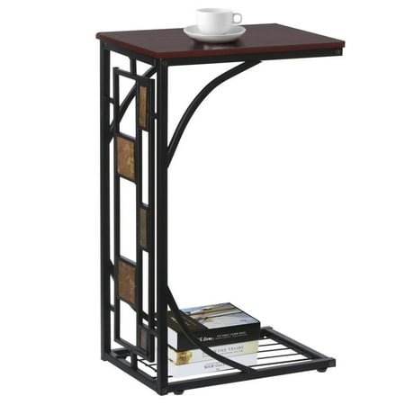Curved End Console - Zimtown Coffee Tray Side Sofa Table Couch Room Console Stand End TV Lap Snack Drink