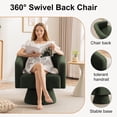thumbnail image 4 of CRERIYO 360° Swivel Barrel Accent Chairs Set of 2, Oversized Soft Teddy Velvet Armchairs for Living Room and Bedroom, Green, 4 of 13