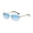 Blue, variant on Rimless Square Sunglasses With Curved Alloy Temples Fashion Trendy Street Eyewear For Driving Travel Summer Outdoor High Clarity Lenses UV Protection