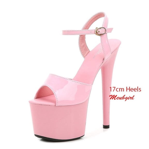 Mclubgirl Women Sexy Show Sandals 13 15 17 CM High Heels Sexy Platform Color Sandals Girls Shoe for Party Club Drop Sale LFD-181
