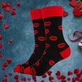 thumbnail image 2 of WEAIXIMIUNG Ruffle Socks for Girls Women's Valentine's Day Socks Heart Shaped Contrasting Color Medium Length Socks, 2 of 4