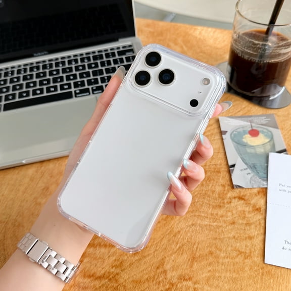 Crystal Clear Case for iPhone 17 Pro, Support Wireless Charging, Slim Lightweight Hard Acrylic Shockproof Military Grade Protection Non-Yellowing Cover for iPhone 17 Pro,Clear