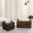 thumbnail image 3 of Mightlink Retro Wooden Tissue Box Cover, Vintage Napkin Holder Pumping Paper Case Dispenser, Decorative Facial Tissue Box Holder for Home Office Restaurant Car - 1PC, 3 of 6