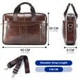thumbnail image 6 of BAGZY Laptop Briefcase 15.6 inches Mens Genuine Leather Shoulder Bag Messenger Handbag Crossbody Business Computer Case Satchel School Rucksack Laptop Bag for Office Work Travel College, 6 of 8
