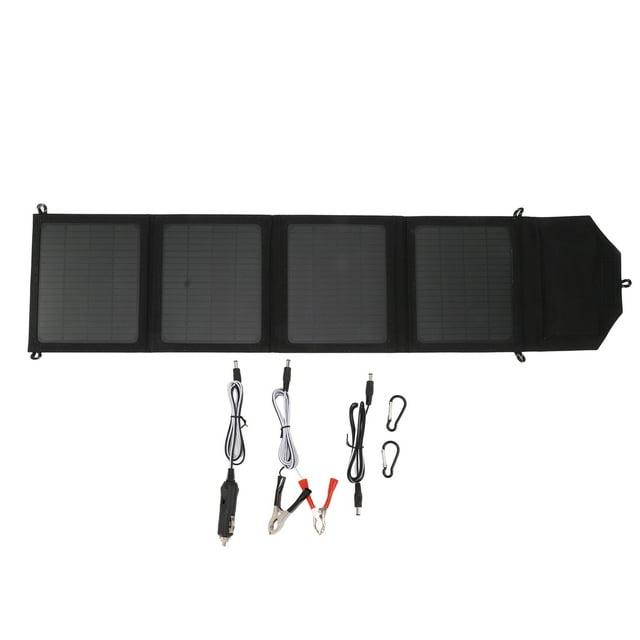 Panel solar plegable Cargador solar de 4 pliegues de 40 W con 2 interfaces USB para teléfono con batería