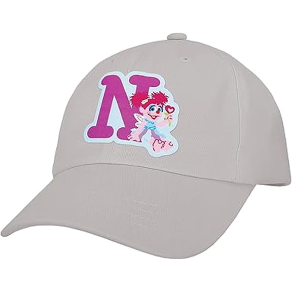 Sesame Street Elmo & Abby Kids Toddler Cap with Initial, Toddler Boys Hat, Youth Girl Baseball Cap, Cute Toddler Baseball Cap