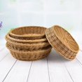 thumbnail image 2 of Bread Baskets for Serving - Foods and Veggies Storage Organizing Kitchen Counter or Restaurant Poly Wicker Tray - DishWasher Safe - Dough Scraper Gift, 2 of 8