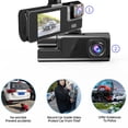 thumbnail image 3 of 1080P Dash Cam, WiFi Car Dash Cam Front and Back,140°Wide Angle Vehicle Cam, G-Sensor, Loop Recording, 24H Parking Mode, Max Support 128GB Card(1.7x4.1inch Black), 3 of 6