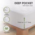 thumbnail image 4 of JUSTLET King Size Waterproof Mattress Protector Viscose Made from Bamboo Cooling Mattress Pad Cover Breathable Soft 3D Air Fabric Noiseless Washable Fitted Sheet with Deep Pocket Up to 21", 4 of 8
