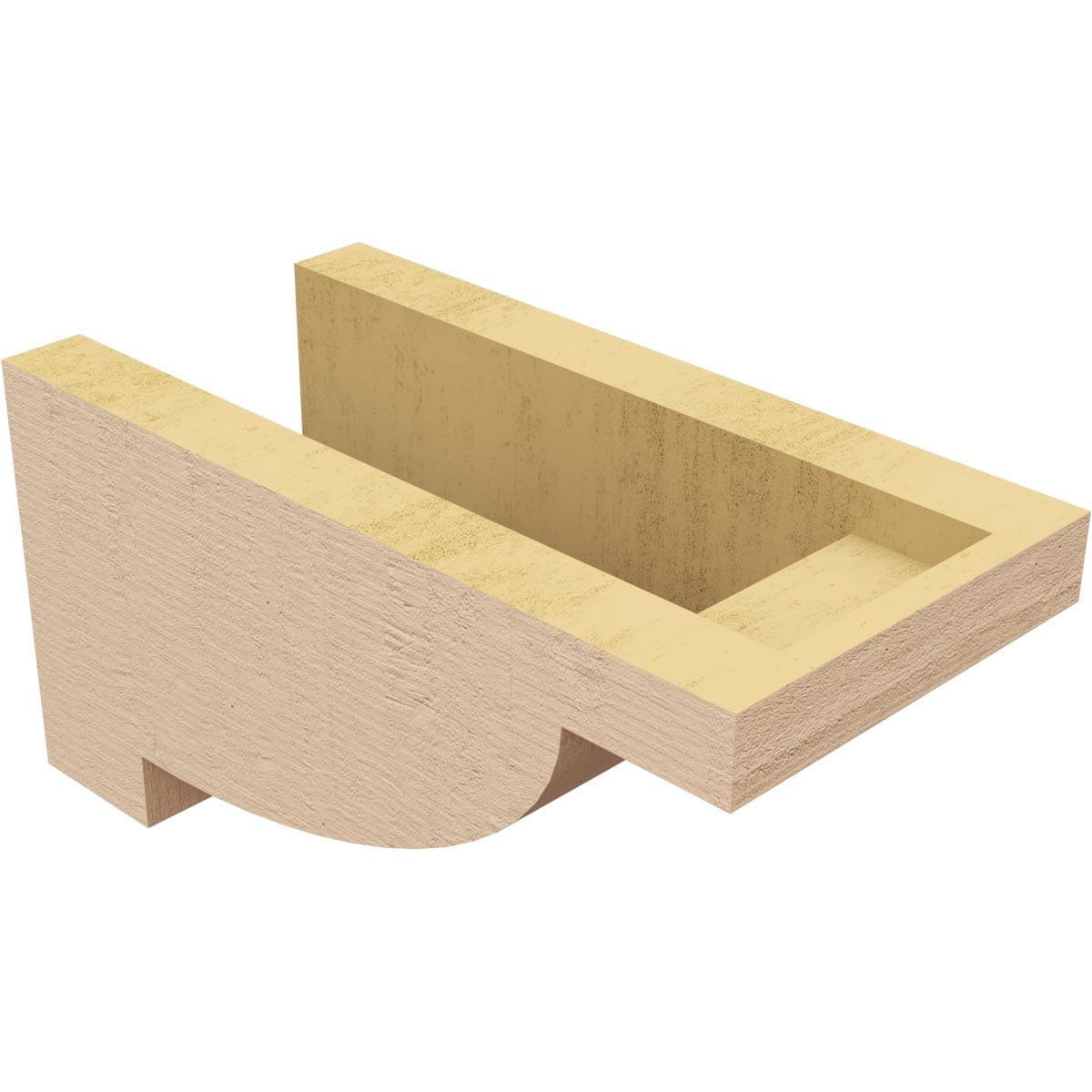 5"W x 10"D x 5"H Wide Alpine Rough Cedar Woodgrain TimberThane Corbel, Primed Tan