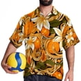 thumbnail image 4 of Tangerine Men's Short Sleeve Spread Collar Button Down Beach Print Casual Shirts, 4 of 6