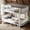Light White + Full, variant on Queen over Queen Metal Bunk Bed Frame, Upgraded Round-Pipe Safety Design Bunk Bed with Ladders and Full Guardrails, Detachable Metal Bunk Bed Can Be Transformed into 2 Independent Platform Beds,Black