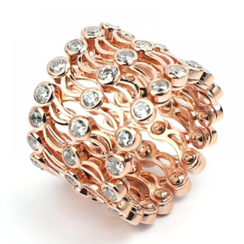 Rose Gold 6 Smart.A Magic Ring Bracelet Telescopic Ring Change Bracelet Couple Models a Dual-use