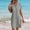 Gray, variant on ClodeEU Women's V Neck Short Sleeve Button Down Shirt Dress, Solid Color Casual Dress Beige,Women's Plus L