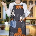 thumbnail image 5 of Halloween Pumpkins Ghosts and Spider Webs Apron-Garden Aprons for Women with Pockets-Cotton Linen Waterproof Kitchen Cooking Gardening Aprons Adjustable for Kitchen,Cooking,BBQ and Salon 33"x27", 5 of 7