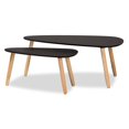 thumbnail image 2 of Baxton Studio Farid Noir et Chêne Brun Fini Bois 2 Pièces Ensemble de Table Basse, 2 of 10