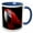 Blue/White, variant on 3drose, Close-up of a Green Winged Macaw Parrot, 11oz Two-tone Black Mug
