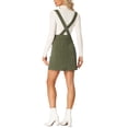 thumbnail image 3 of INSPIRE CHIC Women's Corduroy Overall V Neck Strap Mini Pinafore Dress with Pockets M Green, 3 of 5