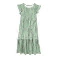 thumbnail image 5 of Kiviey Girls Dress Ruffle Cap Sleeve Maxi Dress with Pockets Vacation Beach Dress Size 6-7, 5 of 5