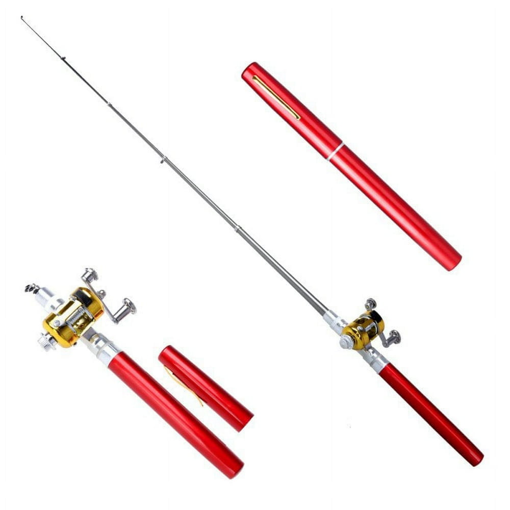 Canne à Pêche Télescopique de Voyage et Moulinet Rétractable Pliable Poteaux Portatifs