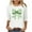 White, variant on St Pattys Shirts Women Crew Neck 3/4 Sleeve Womens Tops Clover Bow Print Shirt Fashion Trendy Blouses Casual Loose Fit Tees Tops