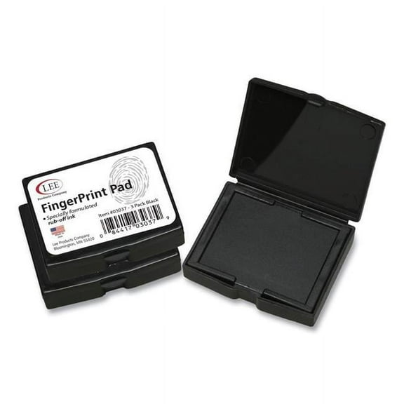 2.25 x 1.75 in. Inkless Fingerprint Pad, Black - Pack of 3