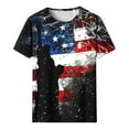 thumbnail image 4 of Cavosen Red White and Blue Tops for Women Petite Patriotic Short Sleeve Crew Neck Tops American Flag Print T Shirts Lady XL Independence Day Casual Tops 4th of July Tunic Tees Patriotic Clothes, 4 of 5
