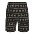 thumbnail image 6 of Kdxio Mardi Gras Fleur de Lis Pattern Mens Casual Shorts - Drawstring Summer Beach Sports Shorts for Men, 6 of 9
