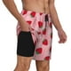 thumbnail image 2 of Balery Strawberry Bañador para hombre, shorts de playa de secado rápido con entrepierna y forro de compresión-Small, 2 of 6