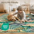 thumbnail image 4 of ODIKA 2'x3' Washable Accent Rug Pet Friendly, Bedside Mat Dolphin Ocean Turtle Marine Reef Themed Theme Coral Motifs Print for Bedroom, Nursery, RV, 4 of 7
