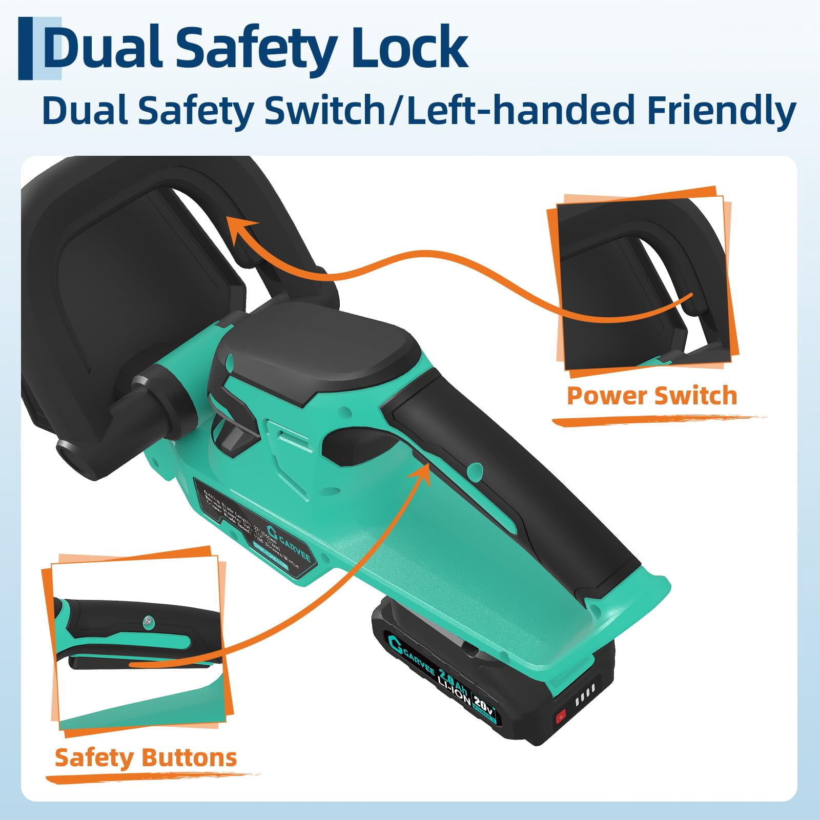 Cordless Hedge Trimmer & Grass Shear, 22" Electric Hedge Cutter with 2×2.0Ah Batteries & Charger, Lightweight Garden Trimmer for Lawn, Shrubs & Bushes, Lake Blue