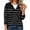 Black, variant on Plus Size Sweaters Women Striped Lightweight Knit Tops Faux Layered Button Casual Fall Long Sleeve Pullover White 5XL