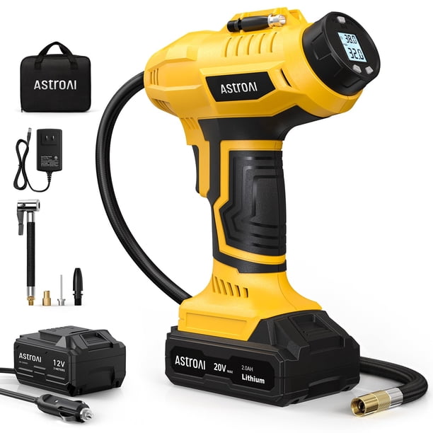 Compresor de aire inflador de neumáticos AstroAI inalámbrico 160 PSI 20 V