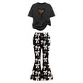 thumbnail image 3 of Tiijoy Valentine's Day Girls Outfits Cute Bow Heart Print Short Sleeve Tshirt Flared Pants Set, Sizes 9-10, 3 of 4