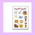 thumbnail image 4 of 16 Sheets Waterproof Face Sticker Funny Cartoon Pirate Treasure Bag Stickers Activity Sticker Body Art Make Up Tools, 4 of 8