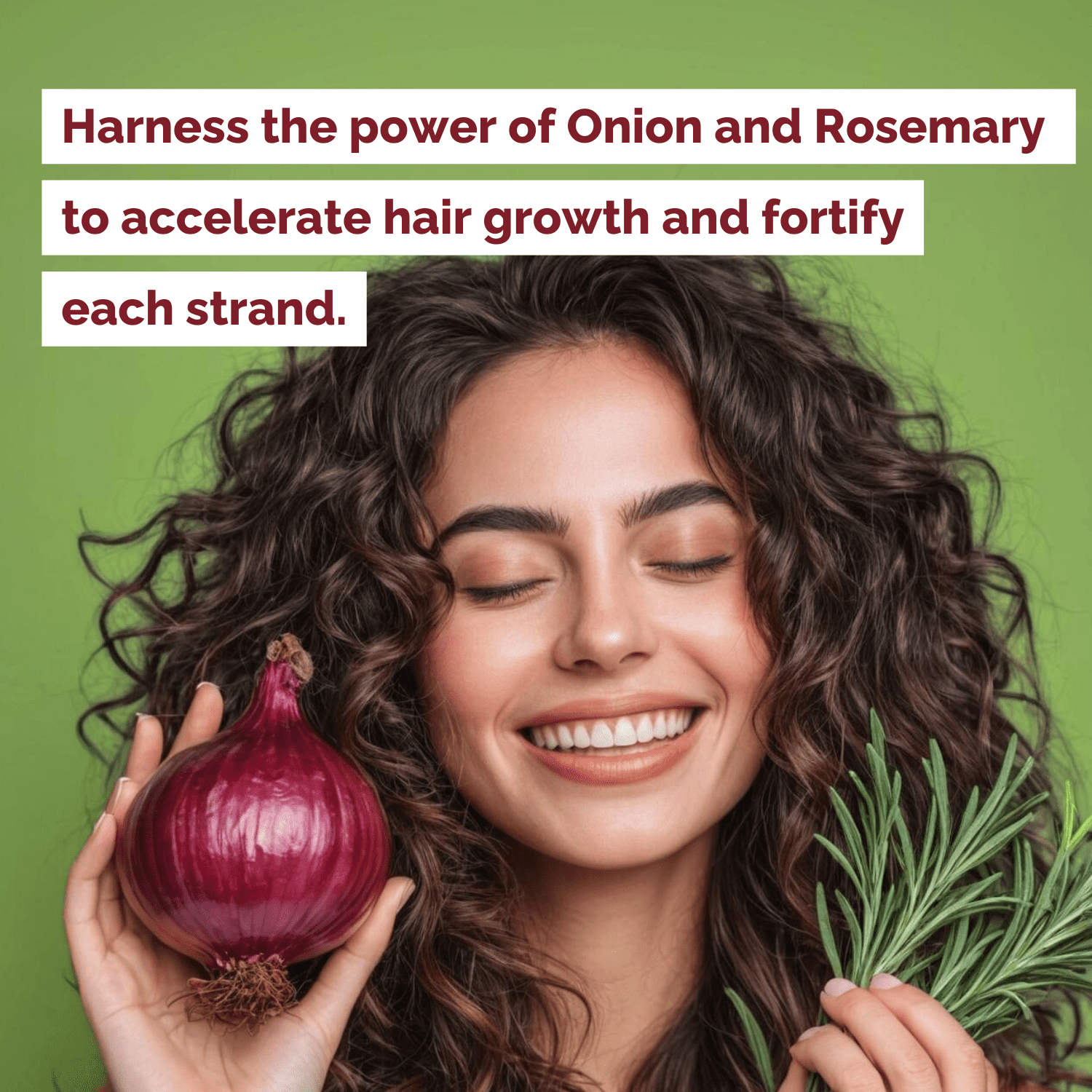 Just Nutritive Onion & Rosemary Shampoo for Hair Growth, Hair Loss, Oil Control, Thickening and Strengthening, Sulfate-Free, Enriched with Red Onion Oil, Rosemary Oil, Tea Tree - 16 oz