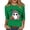 Green, variant on Halloween Graphic Tees for Women, 3/4 Sleeve Round Neck with Witch Cat Print, Casual Spooky Top,Black S
