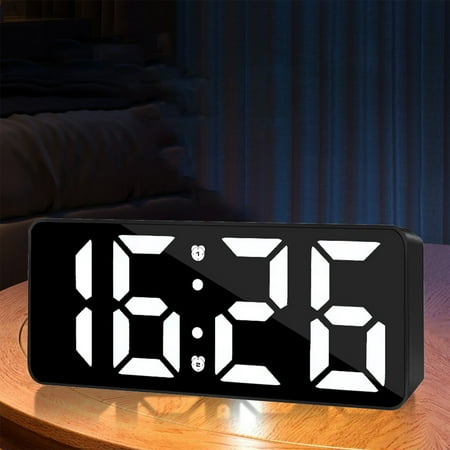 cvlncycling Clearance Alarm Clocks with Large Numbers,Alarm Clocks with Battery Backup,Multifunctional LED Mirror Alarm Clock,Electronic Desk Clock For Kids Bedroom