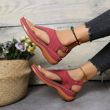 

Women‘s Platform Flats Sandals Fashion Buckle Flip Flops Casual Beach Sandals Women‘s Footwear