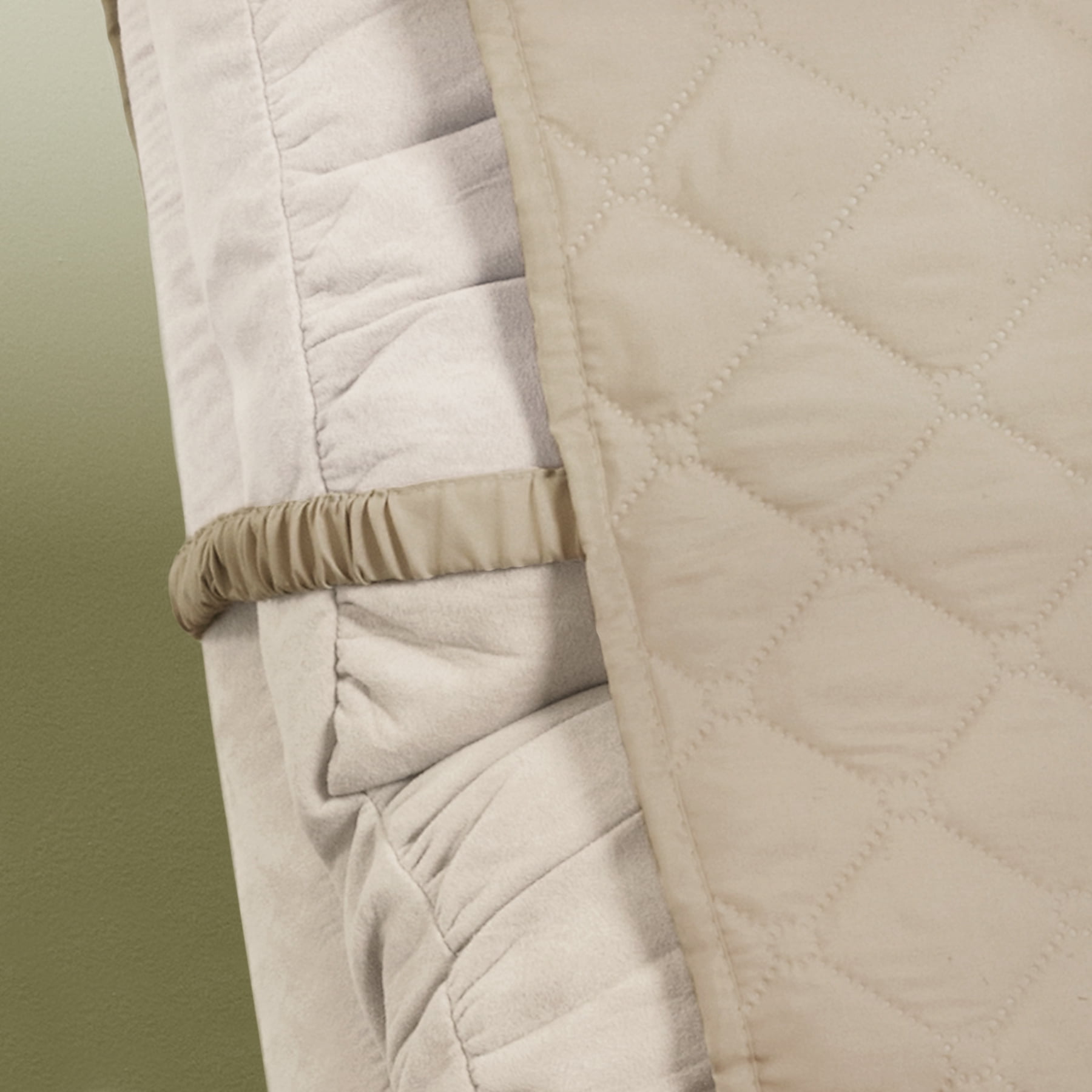 Innovative Textile Solutions 1-Piece Claremont Ruffled Loveseat Furniture Cover, Natural
