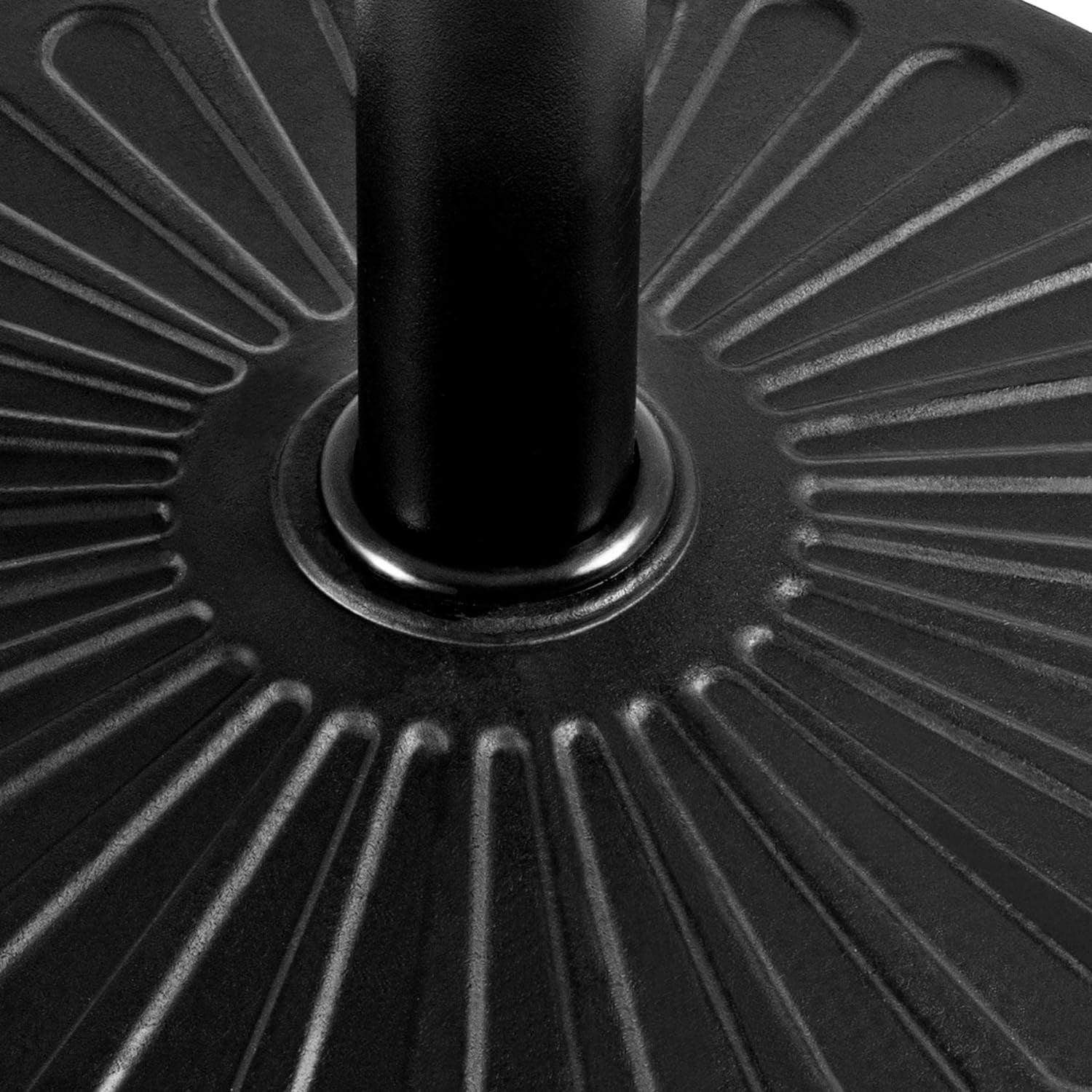 Neatifyes Round Umbrella Base 18'' Heavy Duty Outdoor Resin Umbrella Stand for Patio, Outdoor, Garden, Lawn - Black