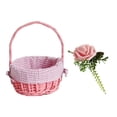 thumbnail image 1 of Cesta de mimbre tejida con rosas para dama de honor con ramillete de flores con clip Cesta Rosa Rosa Rosa, 1 of 9