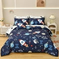 thumbnail image 4 of 8 Piece Kid Comforter Set Twin Size Bed in a Bag, Space Rocket Bedding Set for, 4 of 8