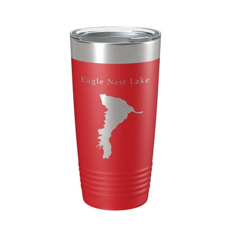 

Eagle Nest Lake Map Tumbler Travel Mug Insulated Laser Engraved Coffee Cup New Mexico 20 oz Red