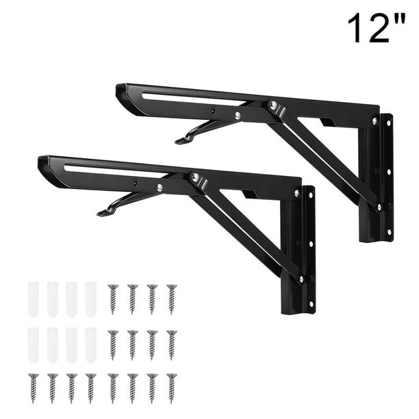 1 pair Folding Shelf Brackets Heavy Duty Collapsible Shelf Bracket for