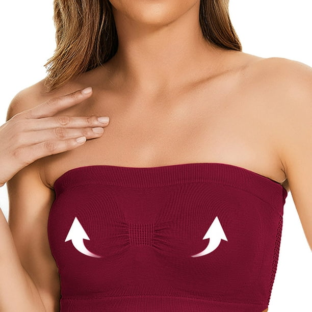 Up to 65% off TIMIFIS Strapless Bra for Women Non-Slip Silicone Stretchy  Padded Bandeau Bra Wireless Tube Top Bra Valentine'S Day/Mother'S Day Gift  