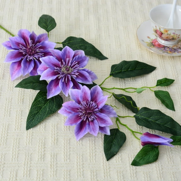 Fall Home Decor Faux Flower Ornament Silk Decoration Artificial Branch With Stem Green Leaves Home Wedding Party Realistic Artificial Flowers For Indoor Outdoor