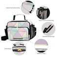 thumbnail image 3 of FORMRS Student Insulated Lunch Bag with Shoulder Strap Reusable Cooler Box for School, Purple Geometric, 3 of 9
