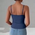 thumbnail image 7 of Bixock Women Built-in Bra Tank Tops Wirefree Solid Color V Neck Cami Top Sleeveless T Shirts Bras With Padded Cups Casual Daily Wear Bras, 7 of 7